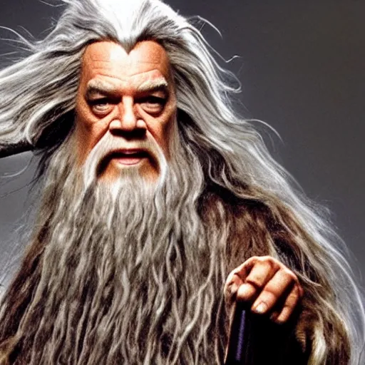 Image similar to gandalf as chewbacca, shampoo commercial