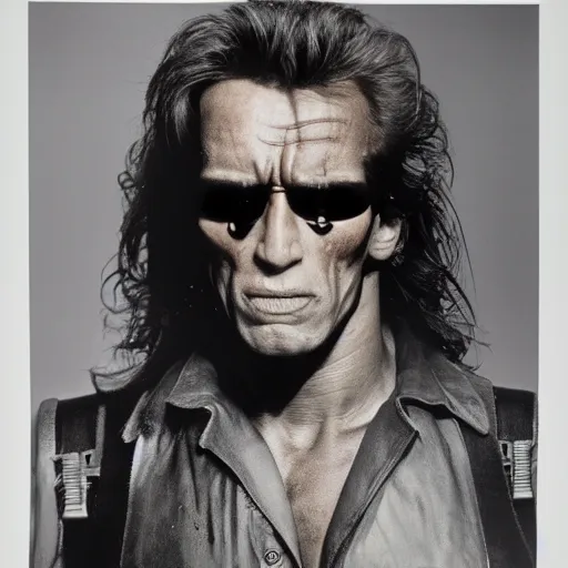 Image similar to the terminator, richard avedon large format film photograph