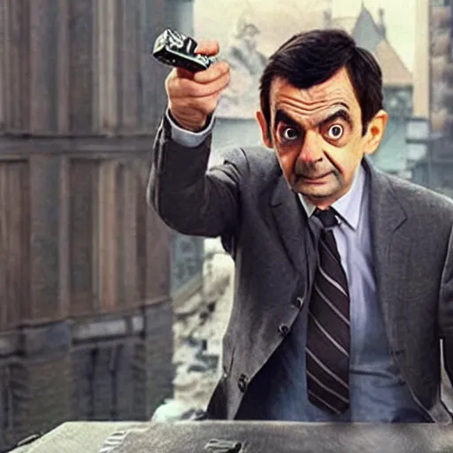 Image similar to mr bean is now a member of the avengers