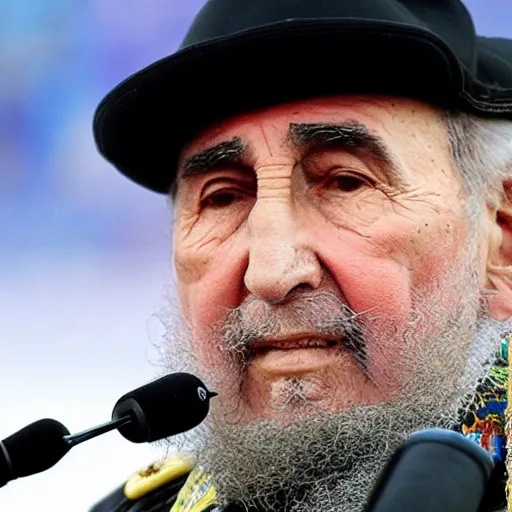 Prompt: award - winning hyper tailed promotional close - up photograph of fidel castro participating in the olympics, 8 k, 4 k, high quality, hyperdetailed