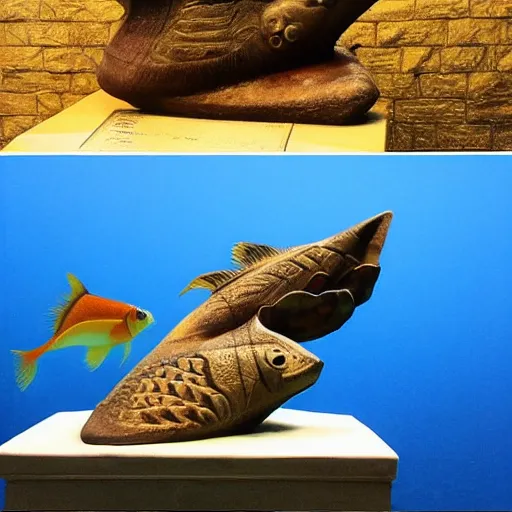 Image similar to fish, but it is a beautiful statue