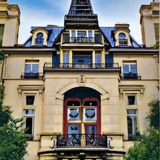 Prompt: a house in the style of the Eiffel Tower