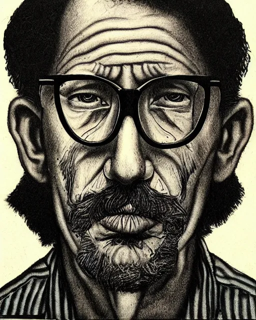 Prompt: “portrait of Robert crumb, by Robert crumb, self portrait”