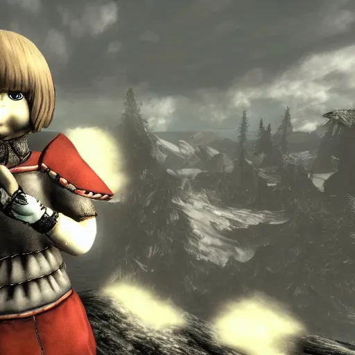 Image similar to Frisk from undertale in Skyrim,