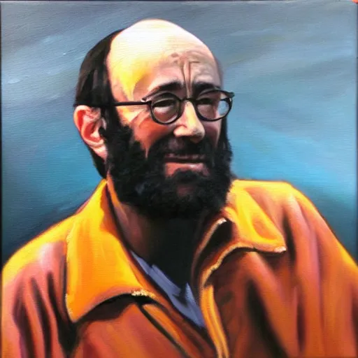 Prompt: oil painting of Lucio Dalla