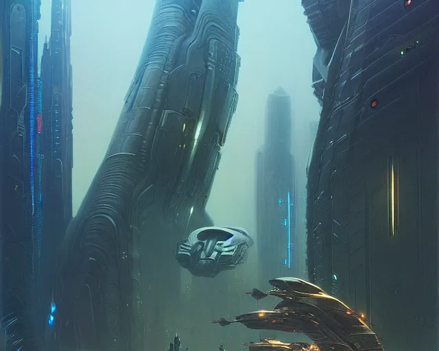 Image similar to a man falling, futuristic city background, sci - fi, cyberpunk, dune movie, ridley scott, denis villeneuve, painted by zdzislaw beksinski and artgerm and greg rutkowski and alphonse mucha