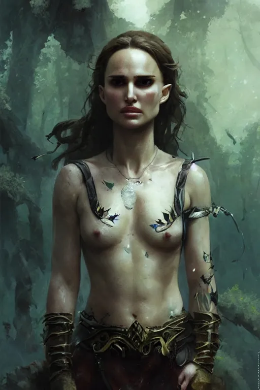 Prompt: natalie portman, warrior, lord of the rings, tattoos, decorated ornaments, by carl spitzweg, ismail inceoglu, vdragan bibin, hans thoma, greg rutkowski, alexandros pyromallis, perfect face, fine details, realistic shadeing