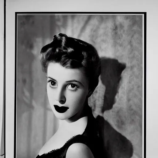 Image similar to portrait of an actress by Cecil Beaton, glamorous Hollywood style lighting, black and white, photorealistic