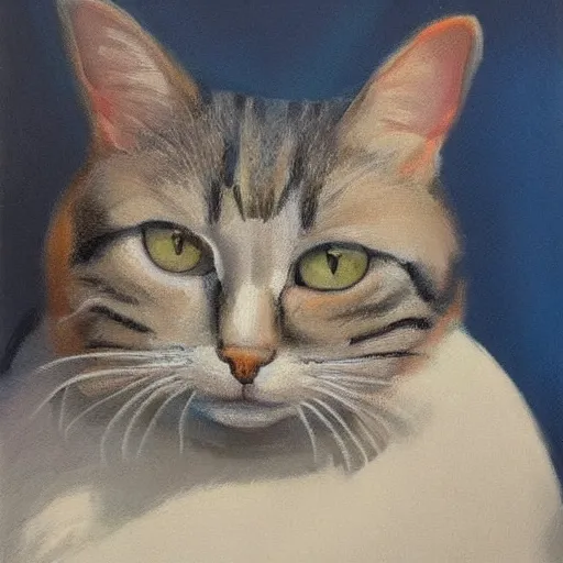 Prompt: portrait of a cat, oil paining