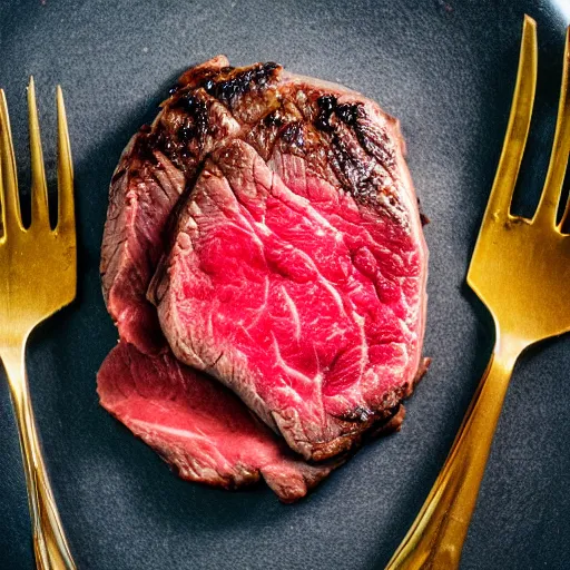 Prompt: A perfectly cooked medium rare steak with the shape of Mario Bros face, food photography, 35mm, macro