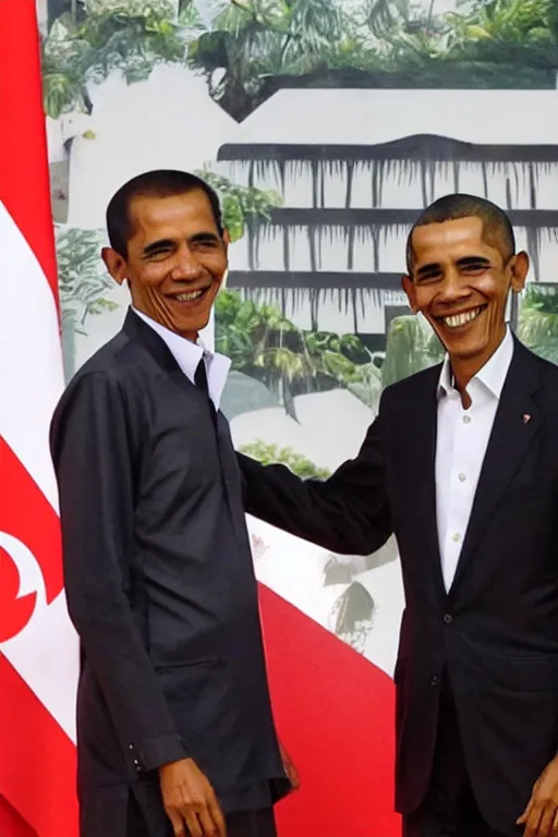 Image similar to jokowi im bathub with obama