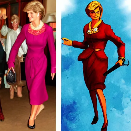 Image similar to princess diana as a bioshock character