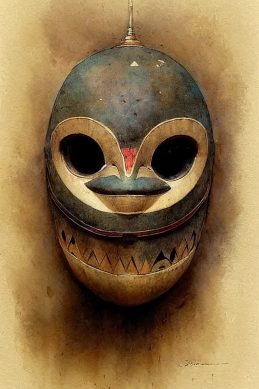 Prompt: ( ( ( ( ( javanese mask. muted colors. ) ) ) ) ) by jean - baptiste monge!!!!!!!!!!!!!!!!!!!!!!!!!!!