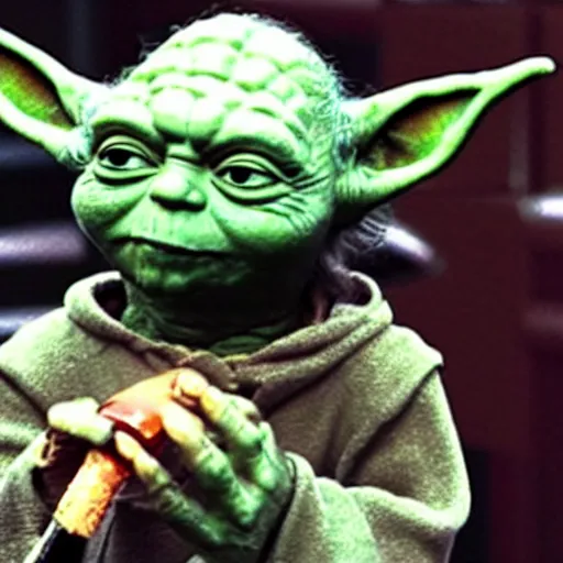 Prompt: Yoda smoking a bong