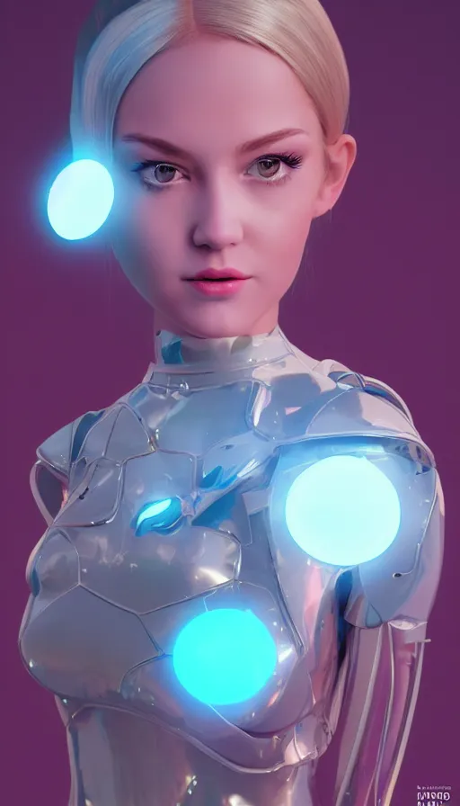 Prompt: Goddess Princess Rosalina with a symmetrical face in a full body Fusion Suit by Ilya Kuvshinov, glass bubble helmet metal mech plastic suit neon lights, concept art Hyper realistic redshift render, artstation