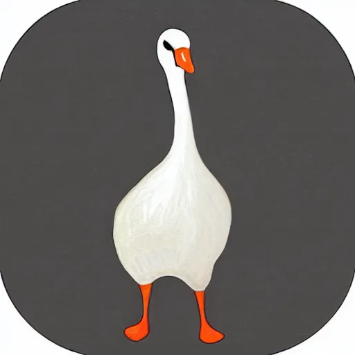 Image similar to cute goose, full body, digital paint, sticker