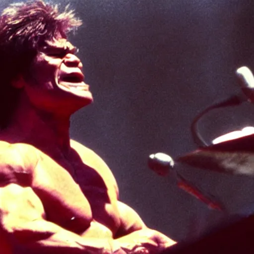 Image similar to hulk performing at woodstock