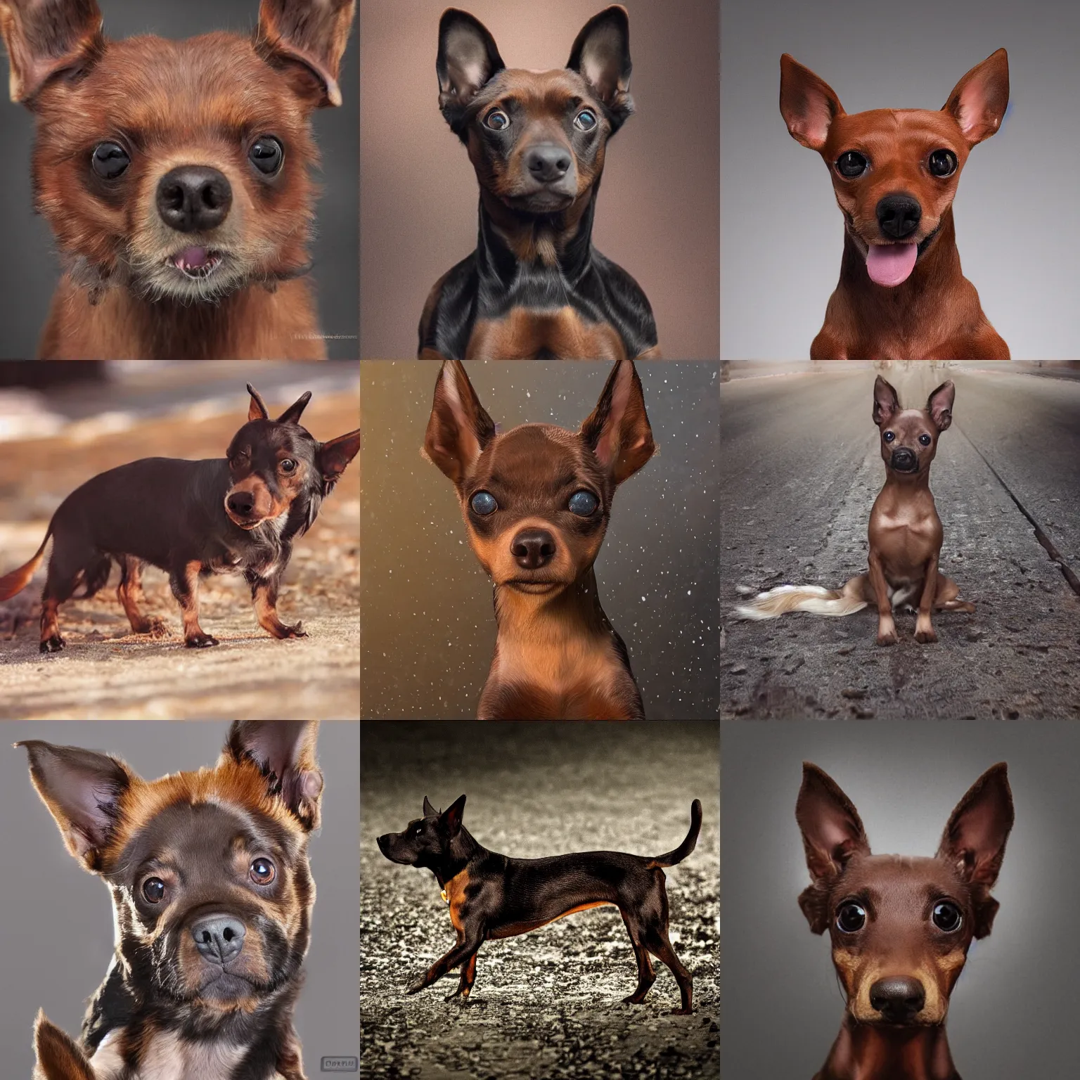 Prompt: breed russian brown toy terrier, adult dog, brown color, browny, brown hair, light brown fur, beautiful brown fur, hyper detailed, high contrast, bokeh background, realistic, digital art by irakli nadar, sharp focus