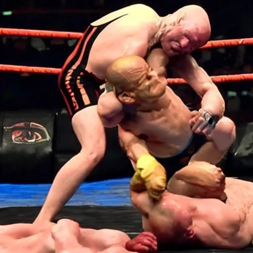 Image similar to gollum smeagol wrestling with conor mcgregor, ultra detailed, ultra realistic