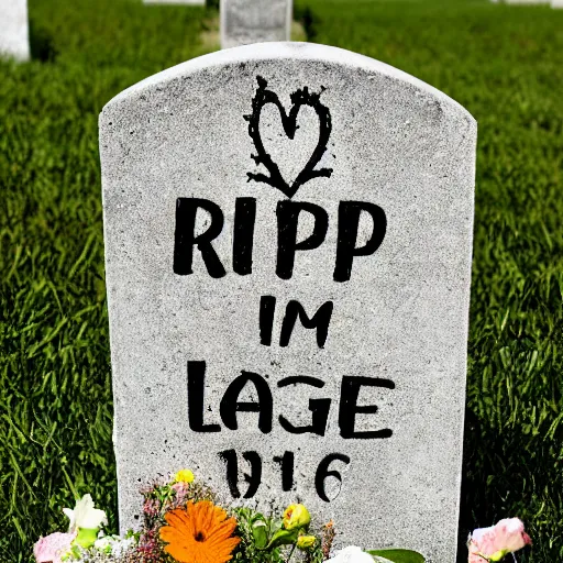 Image similar to a grave that has the text rip anglettere on it.