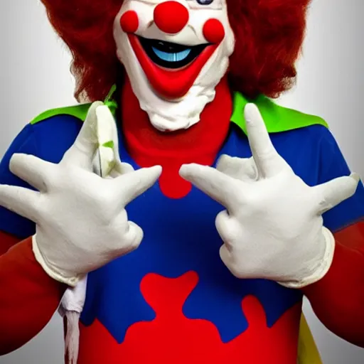 Image similar to jair bolsonaro as bozo the clown
