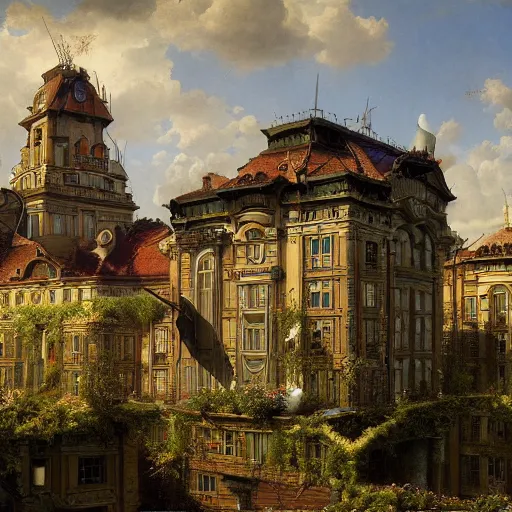 Image similar to paint surrealist 🏥🏘, ferdinand knab, high definition and detailed 4 k