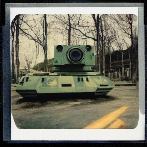 Prompt: color polaroid of HK-47 by Tarkovsky