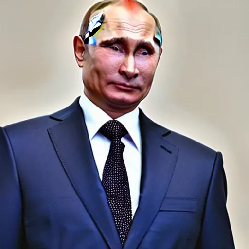 Image similar to vladimir putin with blue crystals