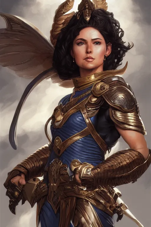 Image similar to amazon valkyrie athena, d & d, fantasy, portrait, highly detailed, headshot, digital painting, trending on artstation, concept art, sharp focus, illustration, art by artgerm and greg rutkowski and magali villeneuve