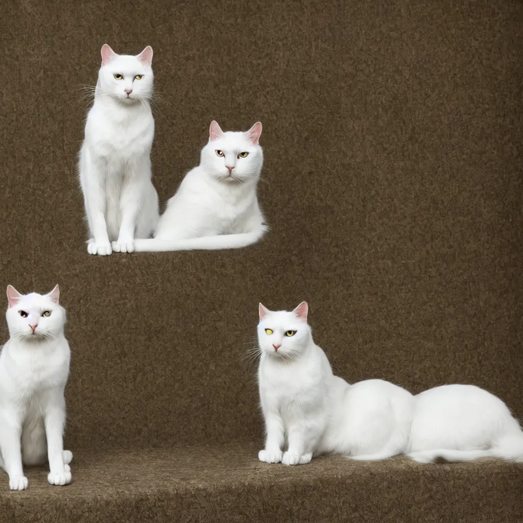 Image similar to a noble white cat, photography