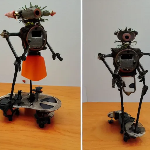 Image similar to E.M. Pino + miniature anti-bot machine created by Ziggy, the former Demon King