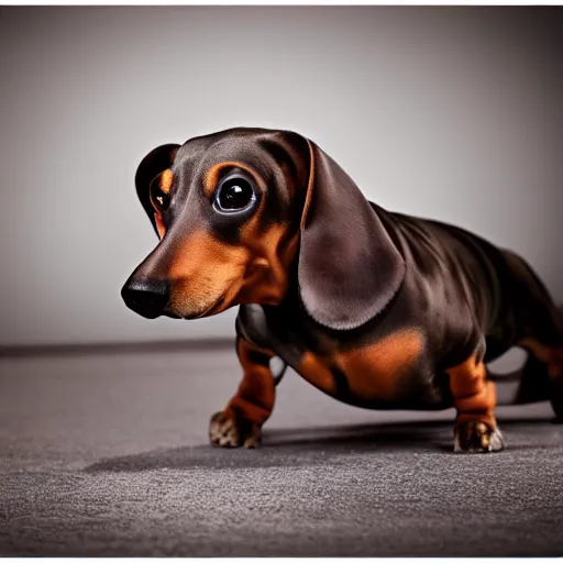 Image similar to professional portrait photography of a dachshund in an opera