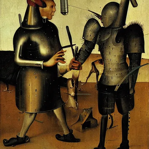 Image similar to cyborgs by hieronymus bosch