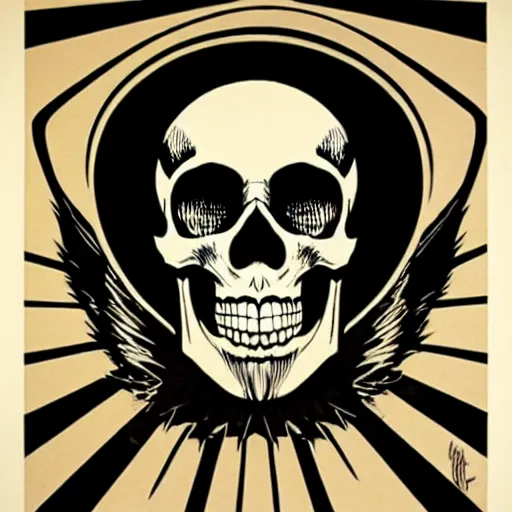 Image similar to skull, realistic. by shepard fairey