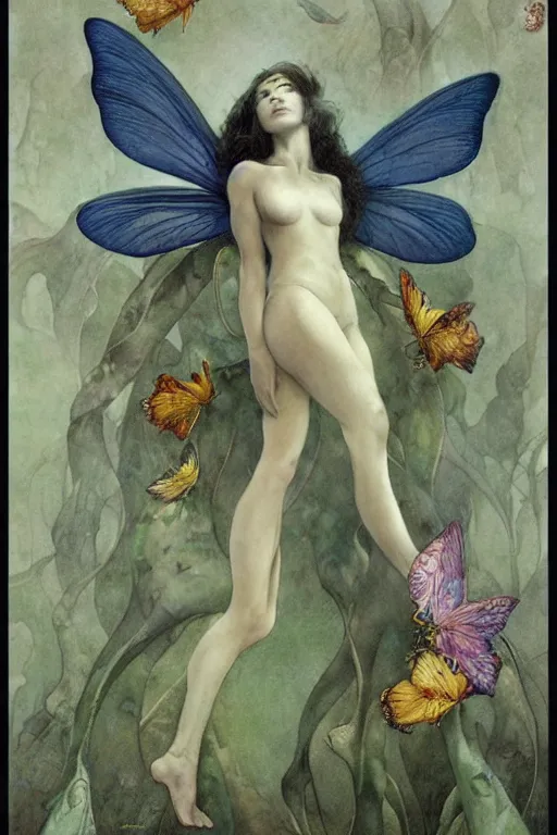 Prompt: full body portrait of a beautiful faerie, golden ratio, detailed, rainbowshift, by jean - baptiste monge and maxfield parrish and artgerm