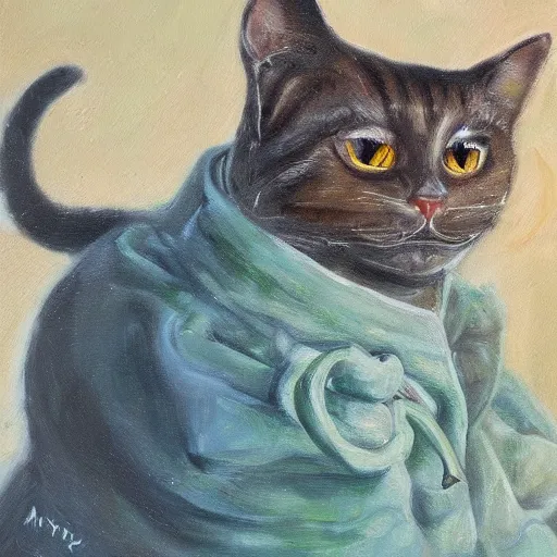 Prompt: a tea part of anthropomorphic cats, hyperdetailed, oil painting