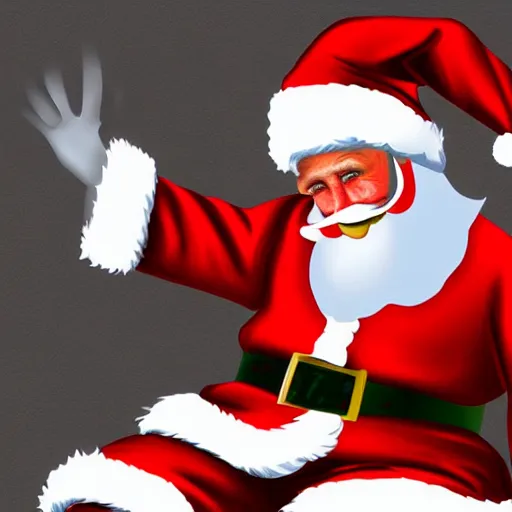 Image similar to gangster santa claus, digital art