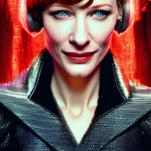 Image similar to cate blanchett , scifi, retro futurist, movie poster,