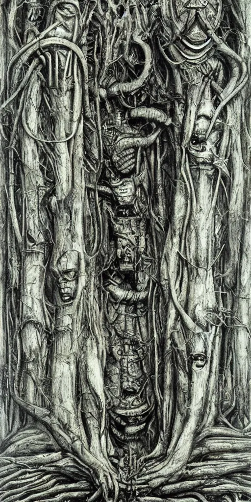 Prompt: forest H.R. Giger