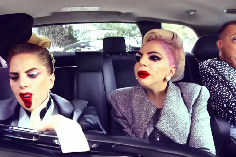 Image similar to lady gaga and judy garland carpool karaoke