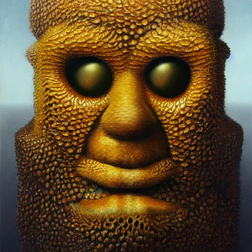 Prompt: the honey monster painted by zdzisław beksinski, capitalism realism, hyper detailed, 4 k