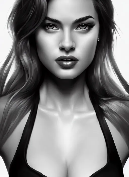 Image similar to full body portrait of a beautiful woman in black and white, photorealistic, art by diego fazio and diegoKoi and artgerm, concept art, hyper sharp focus, 8k highly detailed