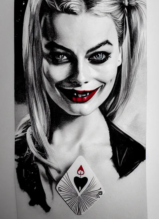 harley quinn black and white face