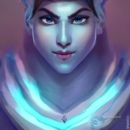 Image similar to portrait of shiva, blue skin, powerful and majestic look, mattepainting concept blizzard pixar maya engine on stylized background splash comics global illumination lighting artstation, sharp focus, lois van baarle, ilya kuvshinov, rossdraws