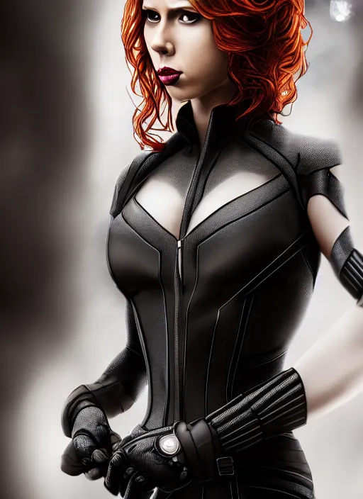 Prompt: photo of black widow in a wedding dress, symmetry, awesome exposition, very detailed, highly accurate, intricate, professional lighting diffracted lightrays, 8 k, sense of awe