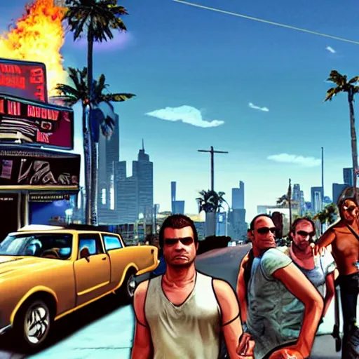 Image similar to grand theft auto san andres the movie with real actors, movie poster, cinematic, photographed people