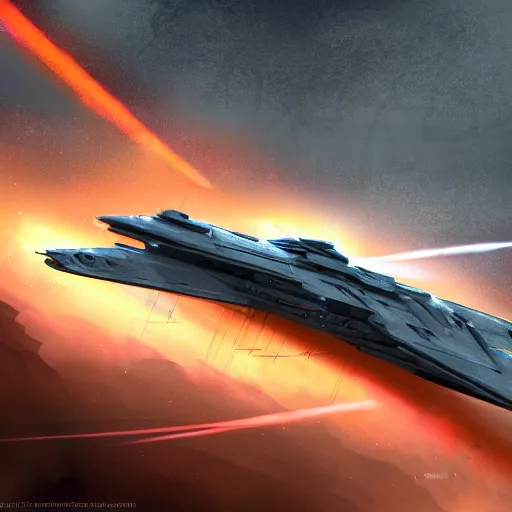 Prompt: a superstar destroyer in warp speed, sci-fi, high detail concept art ::