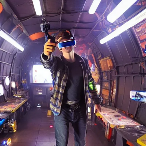 Image similar to A futuristic VR headset from ready player one