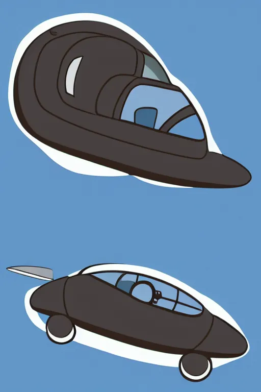 Prompt: simplistic, basic digital drawing in photoshop of astronaut driving a sci - fi flying vehicle