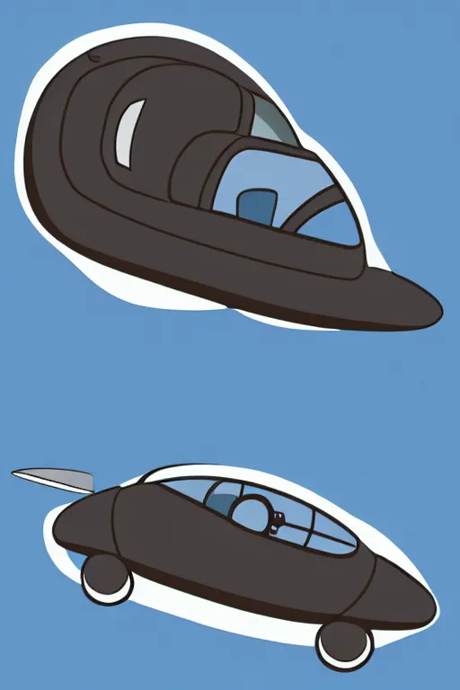 Image similar to simplistic, basic digital drawing in photoshop of astronaut driving a sci - fi flying vehicle